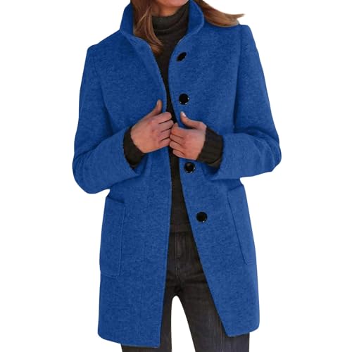 Ansenesna Wollmantel Damen Winter Mittellang Winterjacke Damen Woll Warm Wintermantel Frauen Elegant Jacke Mantel Stehkragen Warme Damen-Jacken Mit Knöpfen Damenmantel Ansenesna Wollmantel Damen Winter Mittellang Winterjacke Damen Woll Warm Wintermantel Frauen Elegant Jacke Mantel Stehkragen Warme Damen-Jacken Mit Knöpfen Damenmantel von Ansenesna