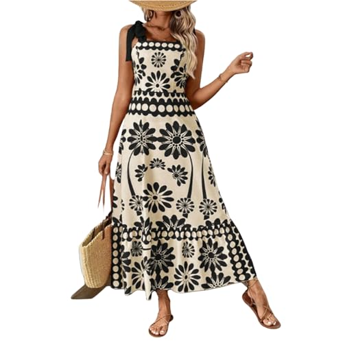 Boho Kleid Damen Lang Spaghettiträger Sommerkleid Damen Elegant Vintage Gesmoktes Kleider A Linie Rückenfrei Strandkleid Leicht Und Luftig Maxikleider Frauen Tailliert Trägerkleid Boho Kleid Damen Lang Spaghettiträger Sommerkleid Damen Elegant Vintage Gesmoktes Kleider A Linie Rückenfrei Strandkleid Leicht Und Luftig Maxikleider Frauen Tailliert Trägerkleid von Ansenesna