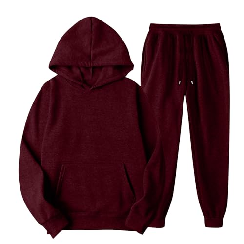 Jogginganzug Damen Set Baggy Trainingsanzug Herren mit Hoodie Winter Hosenanzug Sportlich 2 Teiler Jogging Anzug Elegant 2 Teilig Sportanzug Mit Kapuze Oversize Zweiteiler Activewear von Ansenesna