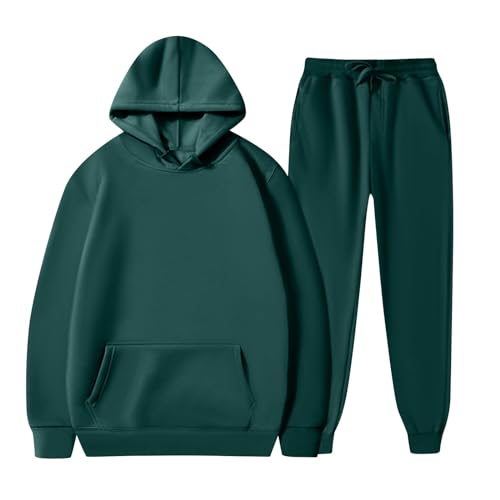 Jogginganzug Herren Set Baggy Winter Trainingsanzug Herren Lang Mit Hoodie Anzug Männer Sportlich mit Kapuze Sportanzug Kuschelig Elegant 2 Teilig Jogging Freizeitanzug Regular Fit von Ansenesna