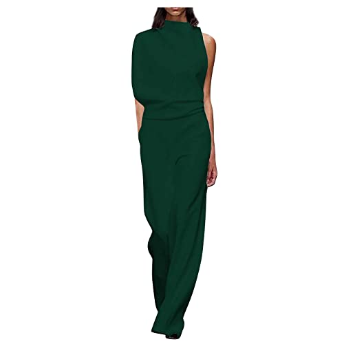 Overall Damen Festlich Hochzeit Jumpsuit Für Hochzeitsgäste Damen Elegant Jumpsuits Lang Weites Bein Overall Einteiler Damen Ärmellos Hosenanzug Frauen Kuschelig Einfarbig Onesie von Ansenesna