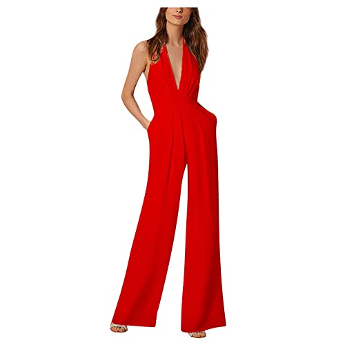 Overall Damen Festlich V Ausschnitt Jumpsuit Damen Elegant Für Hochzeit Jumpsuits Rückenfrei Overall Einteiler Damen Lang Weites Bein Hosenanzug Frauen Kuschelig Neckholder Ärmellos Onesie Overall Damen Festlich V Ausschnitt Jumpsuit Damen Elegant Für Hochzeit Jumpsuits Rückenfrei Overall Einteiler Damen Lang Weites Bein Hosenanzug Frauen Kuschelig Neckholder Ärmellos Onesie von Ansenesna