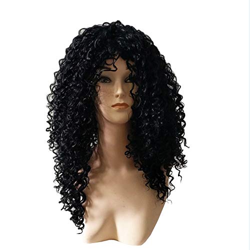 Perücke Afro Schwarz Damen Lang Locken Ombre Langhaar Wig (Schwarz) von Ansenesna