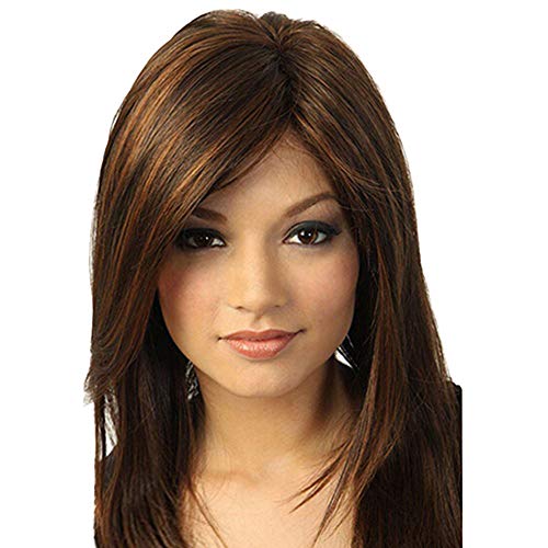 Perücke Braun Lang Glatt Damen Langhaar Wig (Braun) von Ansenesna