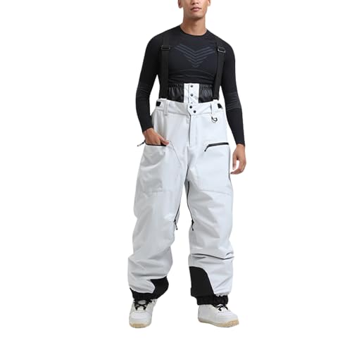Skihose Herren Baggy Wasserdicht Snowboardhose Herren Mit Träger Hosenträger Skihose Für Männer Winter Warm Ski Hosen Lang Mit Latz Thermo Schneehose Latzhose Verstellbar Skihosen von Ansenesna