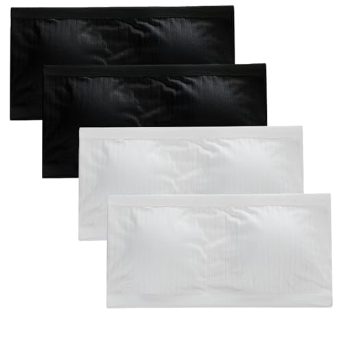 Anseom 4 Stück Mädchen Trägerlos BH Trägerlos Gepolsterten BH Mädchen Bralette Atmungsaktiv Stretch Unterwäsche Nahtloser Bandeau Baumwolle Sport Bandeau-BH für 13-18 Jahre Teenager von Anseom