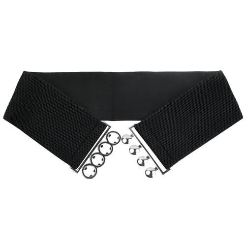 Anseom Breiter Elastischer Taillengürtel für Frauen, Stretch Gürtel Damen Vintage Stretchy Taille Gürtel Breite Retro Mode Cinch für Kleider Abendkleid Overall Windjacken (Schwarz) von Anseom