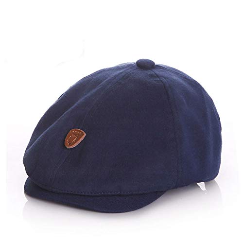 Anshili Baby Jungen Mädchen Schirmmützen Flat Cap Neugeborenes Kapppe Schiebermütze (48 cm, Blau) von Anshili