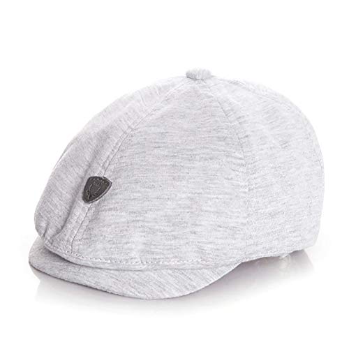 Anshili Baby Jungen Mädchen Schirmmützen Flat Cap Neugeborenes Kapppe Schiebermütze (50 cm, Grau) von Anshili