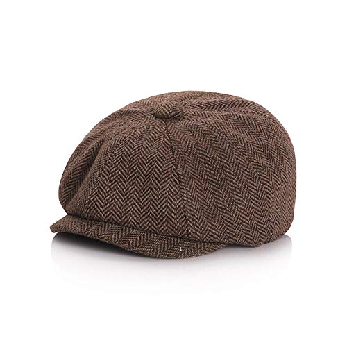 Anshili Kinder Baskenmütze Jungen und Mädchen Flat Cap (Braun, M: 51-54cm (6-10 Jahre alt)) von Anshili