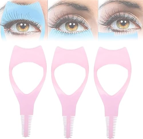 3-in-1-Wimpernwerkzeug, Mascara-Schutz-Applikator, Mascara-Wimpernschutz, 3-in-1-Wimpernwerkzeug, Mascara-Schutz-Applikator, Wimpernapplikator-Werkzeug (rosa x 3) von Anshka