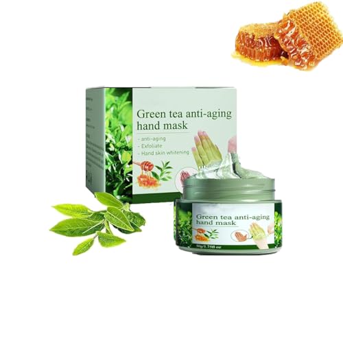 Hand Mask Green Tea Peel-Off Hand Wax,Green Tea Hand Mask,Tear-Off Moisturizing Hand Care Product for Exfoliation,Callus Removal,Skin Rejuvenation,And Tightening (1pcs) von Anshka