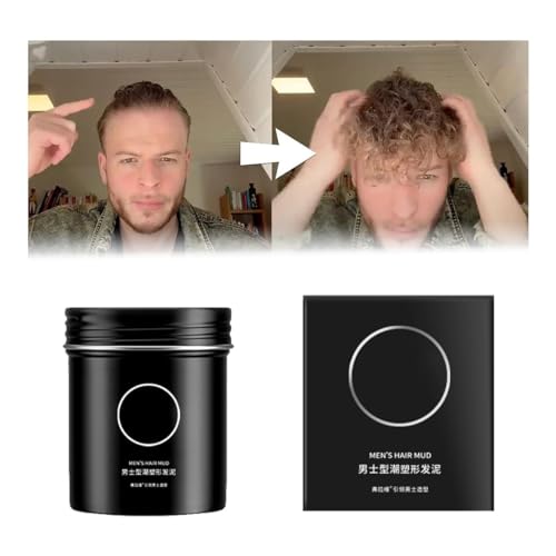 Herren Erfrischende Sculpting Pomade, 2024 Neue Männer Haarstyling Pomade, Halten Mindestens 24 Stunden Starker Halt, Creme Pomade Für Männer, schuppenfreie Haarpaste Für Alle Haartypen (Haarschlamm) von Anshka