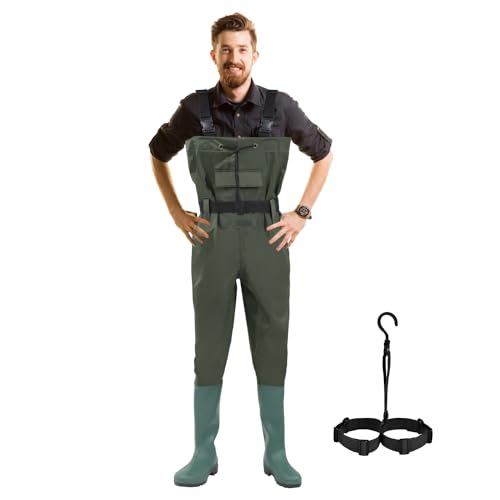Ansobea Wathose Herren Wasserdicht, Anglerhose mit Stiefel, 70D Nylon PVC Material für Damen, Neopren für Angeln, Bauernhöfe, Bauarbeiten, Größe:44 Ansobea Wathose Herren Wasserdicht, Anglerhose mit Stiefel, 70D Nylon PVC Material für Damen, Neopren für Angeln, Bauernhöfe, Bauarbeiten, Größe:44 von Ansobea
