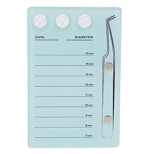 Acryl Wimpernverlängerung Augenwimpern Palettenwerkzeug, Pfropfen falsche Wimpern Organizer Verlängerung Pad Lash Tray Dichtung Kleber Halter Waschbar Magnetische Saug-Pfropfung mit Skala (Cyan) von Ansodo