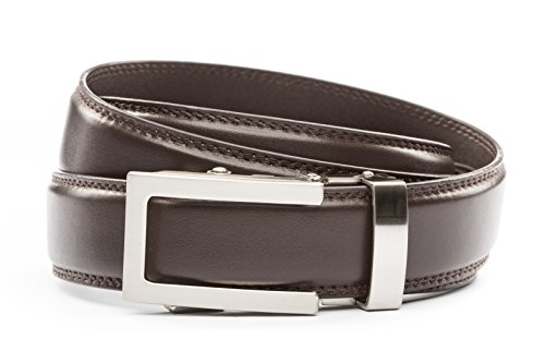 Schnalle und formeller Gürtel, Silber und Dunkelbraun, 1.25 von Anson Belt & Buckle