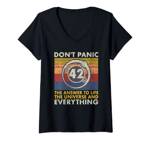 Damen 42 Antwort auf alle Fragen - Life Universe Everything T-Shirt mit V-Ausschnitt von Answer 42 Life Universe Antwort auf alles