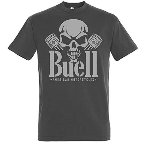 Buell American Motorcycles | Skull Piston | T-Shirt | Neu | S M L XL XXL 3XL Men's Round Neck Short Sleeves Cotton T-Shirt von Ant