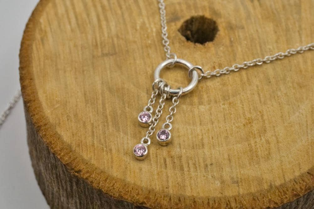 Collier Pink Zirkonia Aus 925Er Sterlingsilber Collier Pink Zirkonia Aus 925Er Sterlingsilber von AntSchmuck