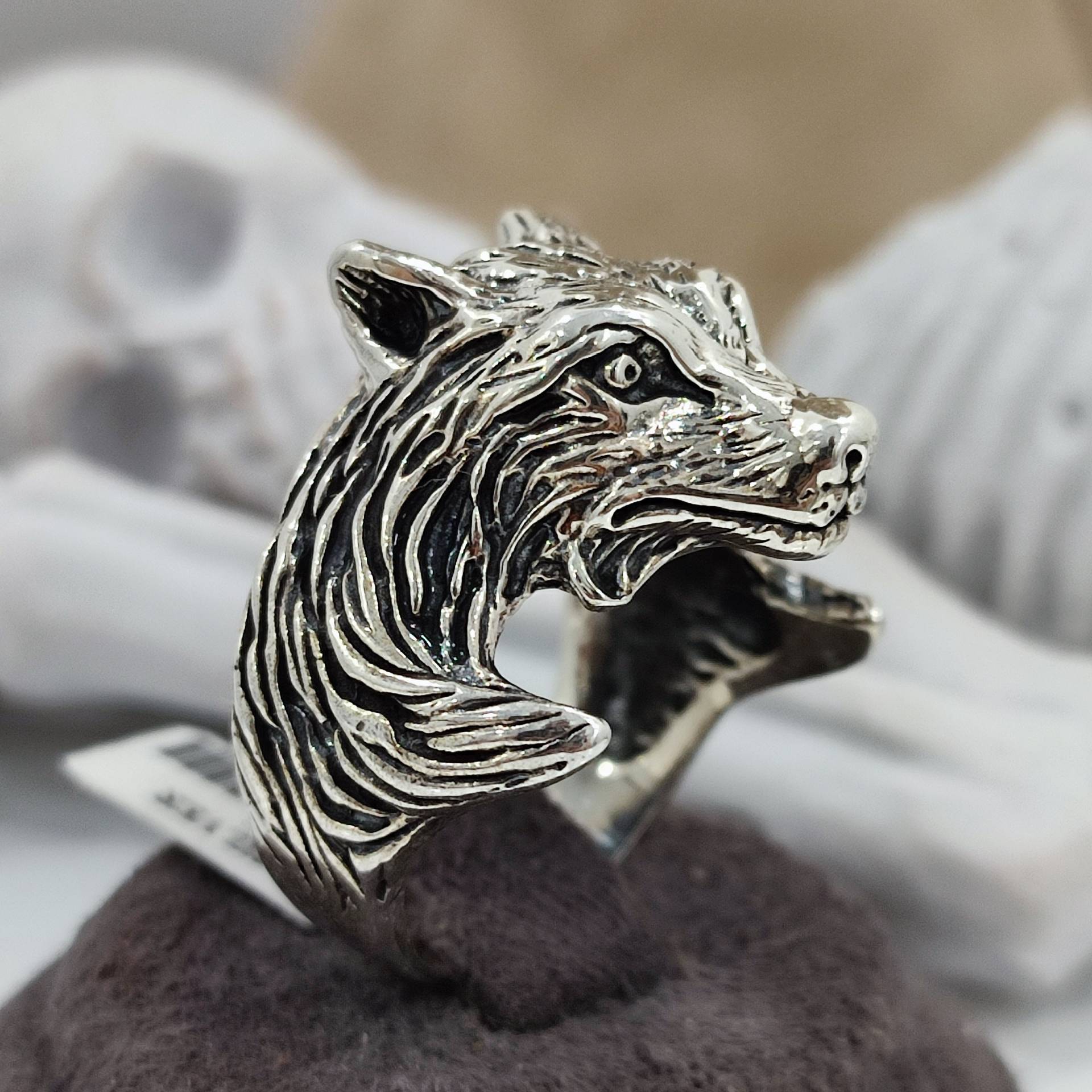 Wild Wolf Head Silver Ring -Wolf Handmade Ring, 3D Jewelry, Sterling Men Animal von Antalya2020