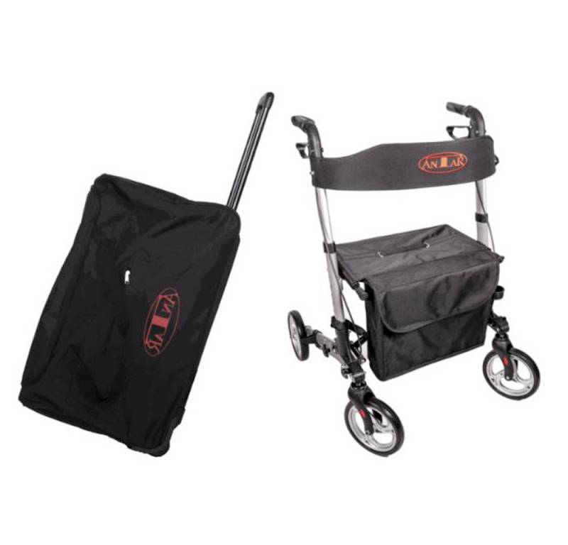 Antar Rollator Aluminium Leichtgewicht zusammenklappbar Rollator mit Transporttasche, Reise Rollator von Antar