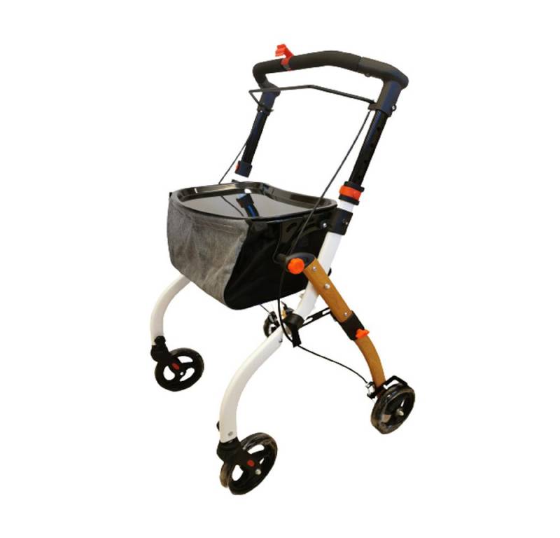 Antar Rollator Indoor Rollator in Halbholz-Optik mit Tasche und Tablett von Antar