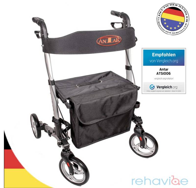 Antar Rollator Leichtgewicht 3-fach faltbar Reise Rollator aus Aluminium von Antar