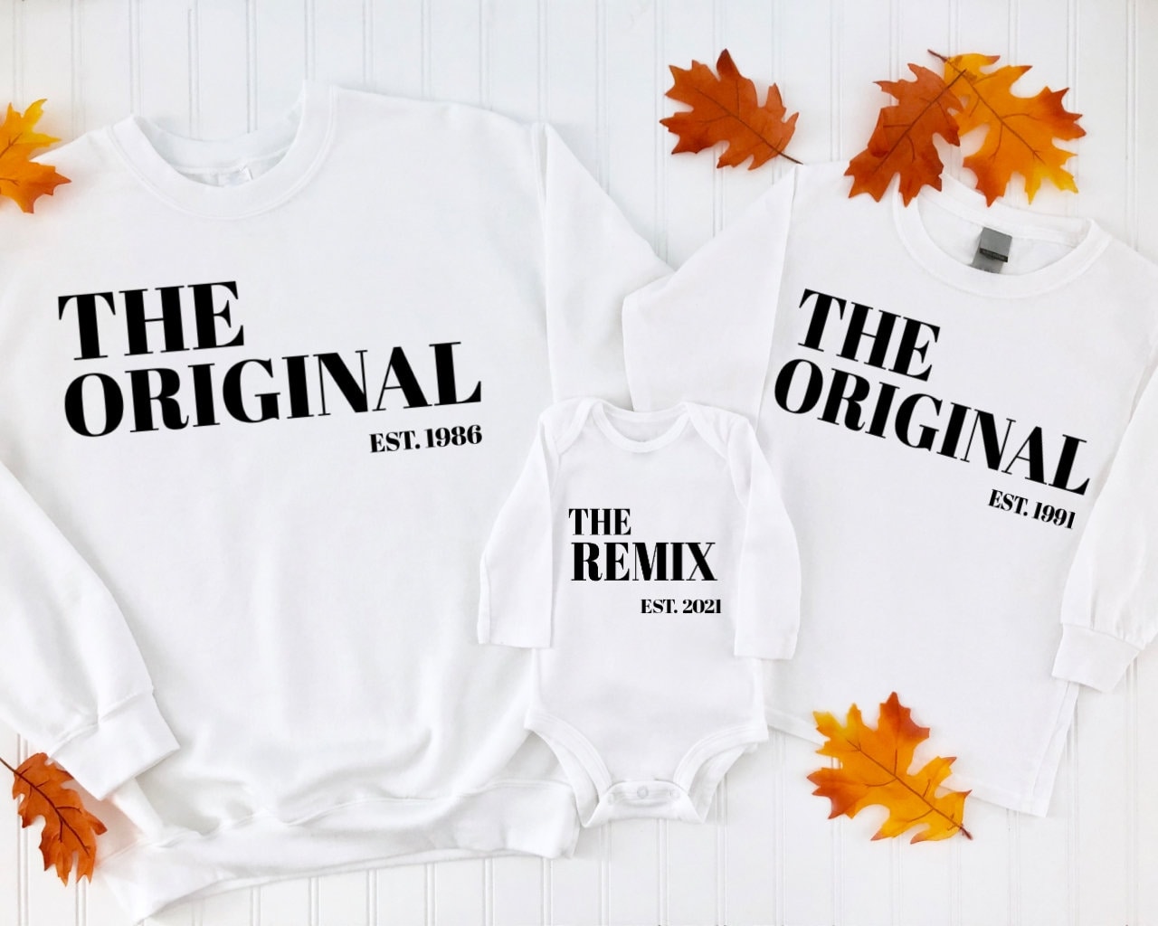 Familienoutfit Shirt, The Original The Remix Outfit T-Shirt , Vater Sohn Partnerlook Geschenk Zum Papa Geburtstag von AntarBoutique