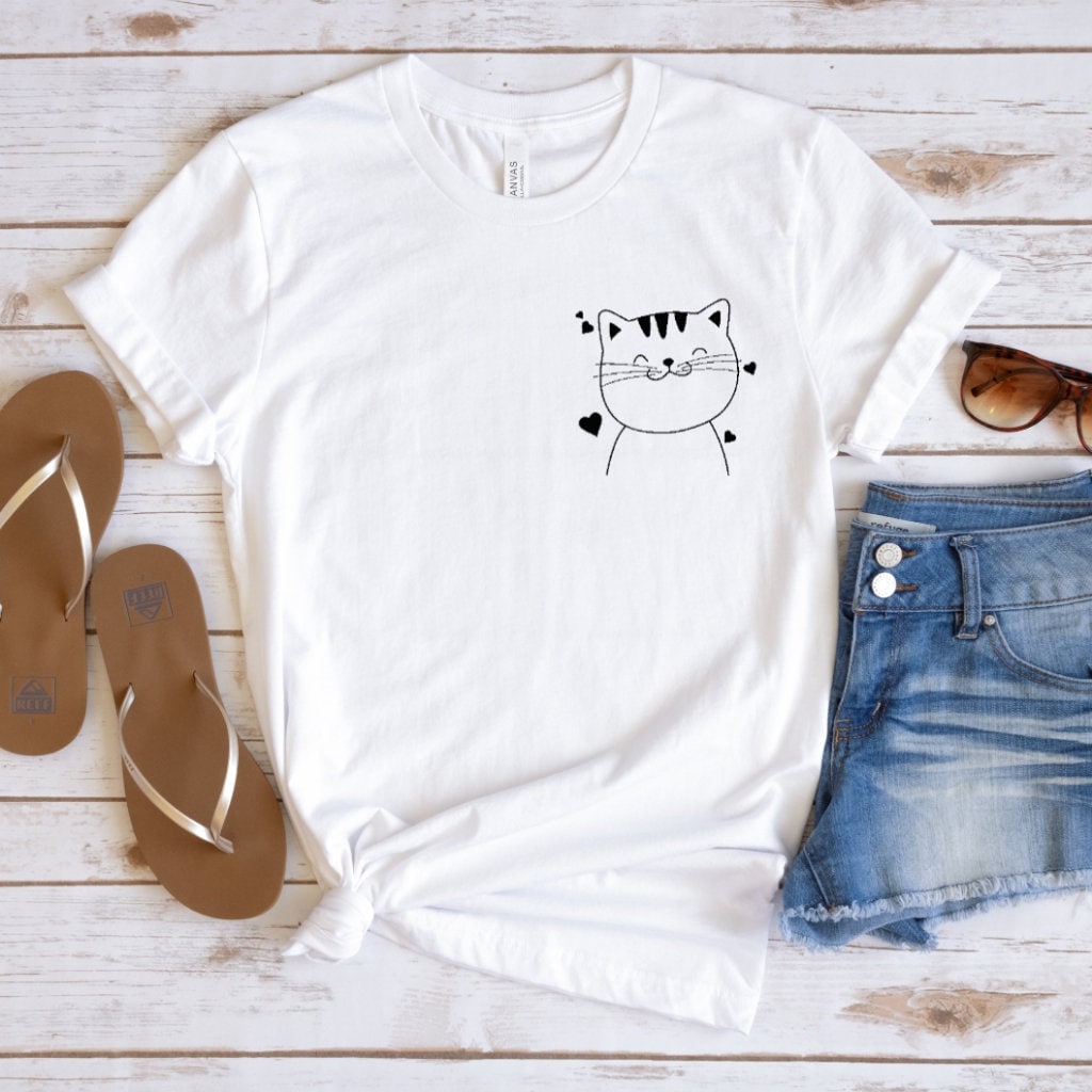 Katze Shirt, Kitty Kätzchen T-Shirt, Ich Liebe Katzen Whiskers Gesicht Shirt, Tier-Liebhaber-T-Shirt, Meow Hemd von AntarBoutique