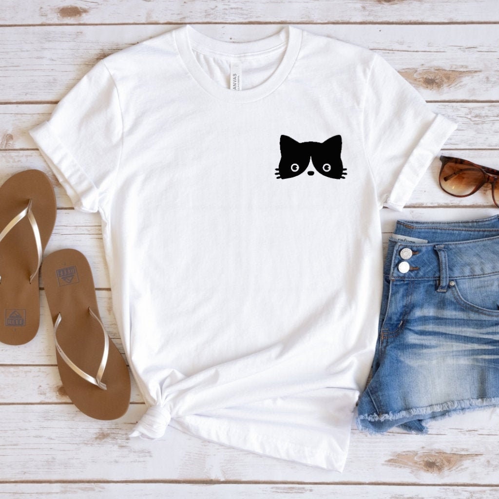 Katze Shirt, Kitty Kätzchen T-Shirt, Ich Liebe Katzen Whiskers Gesicht Tier-Liebhaber-T-Shirt, Meow Shirt von AntarBoutique