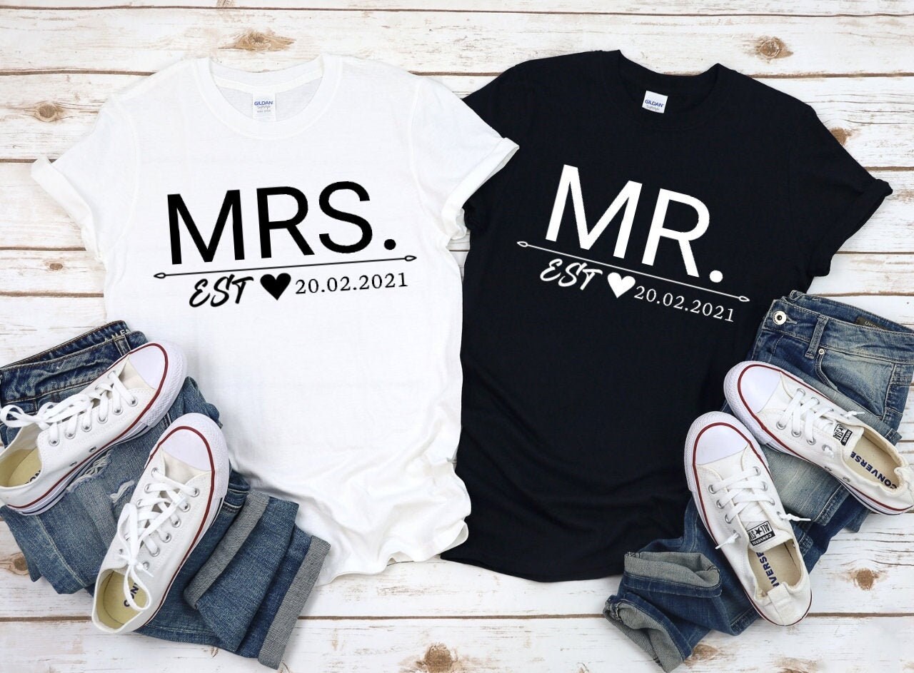 Mr Und Mrs Hemden, Hochzeitshemden, Hochzeitstag T-Shirt Personalisiert. Hochzeitsgeschenk von AntarBoutique