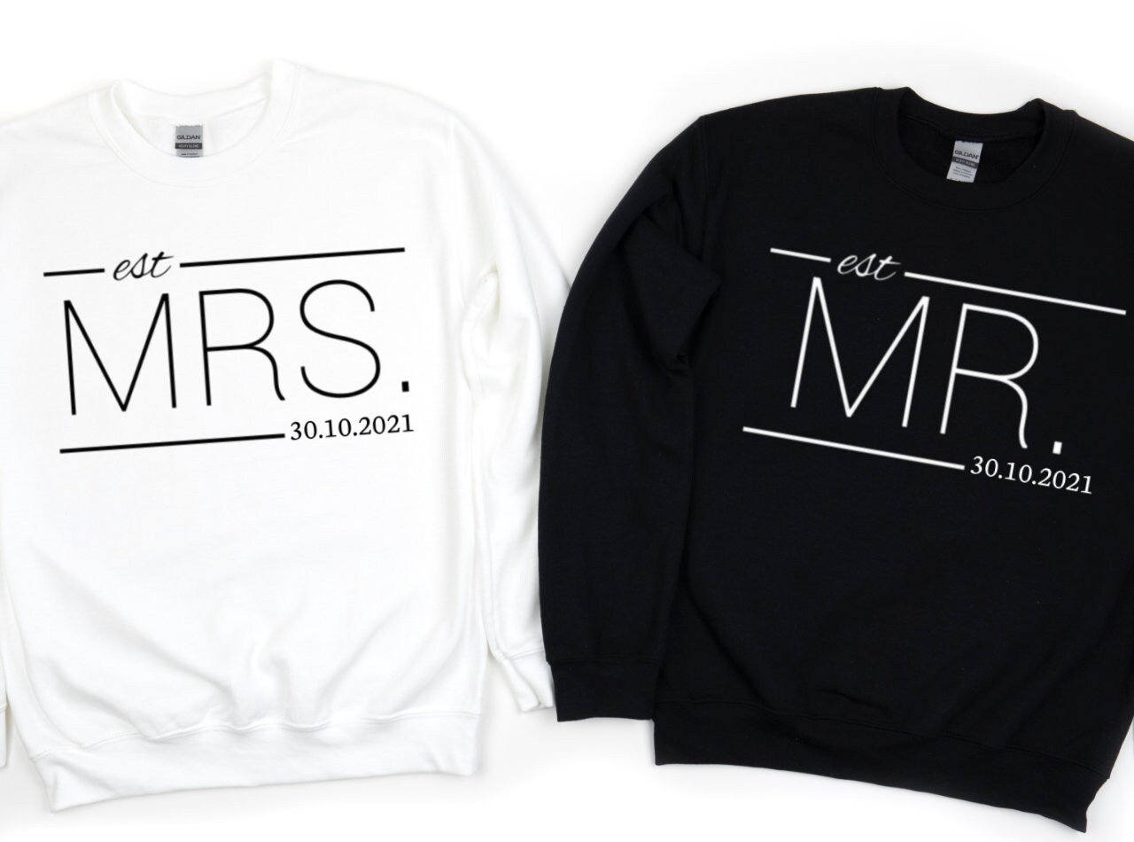 Mr Und Mrs Pullover, Hochzeitshemden, Hochzeitstag Sweatshirt Personalisiert Hoodie. Hochzeit Geschenk , Partner von AntarBoutique