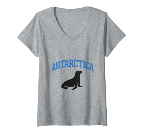 Damen Antarktis Kreuzfahrt Reise Abenteuer Expedition Polar Seal T-Shirt mit V-Ausschnitt Damen Antarktis Kreuzfahrt Reise Abenteuer Expedition Polar Seal T-Shirt mit V-Ausschnitt von AntarcticaGoods