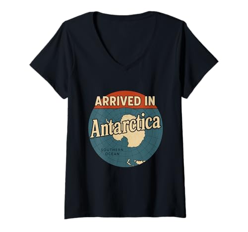 Damen Antarktis Reise Reise Geschenkidee für Frauen Männer Kreuzfahrt T-Shirt mit V-Ausschnitt Damen Antarktis Reise Reise Geschenkidee für Frauen Männer Kreuzfahrt T-Shirt mit V-Ausschnitt von AntarcticaGoods