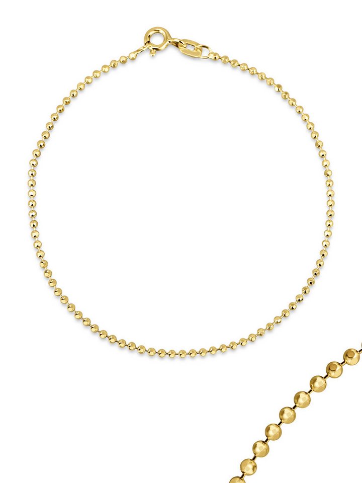 Antares Gold Goldarmband Mini Kugelarmband 14K Gold – 18 cm, 1,5 mm, Hellgold, eleganter Federringverschluss, edle Geschenkbox von Antares Gold