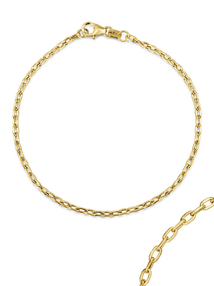 Antares Gold Goldarmband Tina Armband 14K Gold – 18,5 cm, 2,4 mm, Ankerkette Hellgold, hochglanzpoliert, stabiler Karabinerverschluss, edle Geschenkbox von Antares Gold