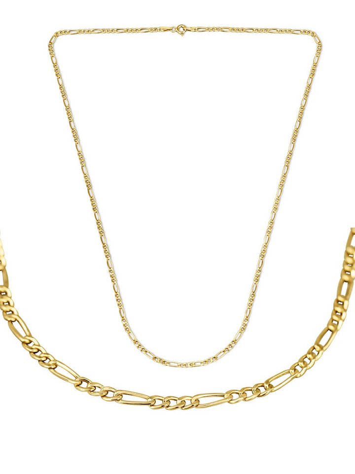 Antares Gold Goldkette Figaro-Kette 14K Gold – 2,35 mm, 50 cm / 60 cm, Hellgold, hochglanzpoliert, stabiler Federringverschluss, edle Schmuckbox von Antares Gold