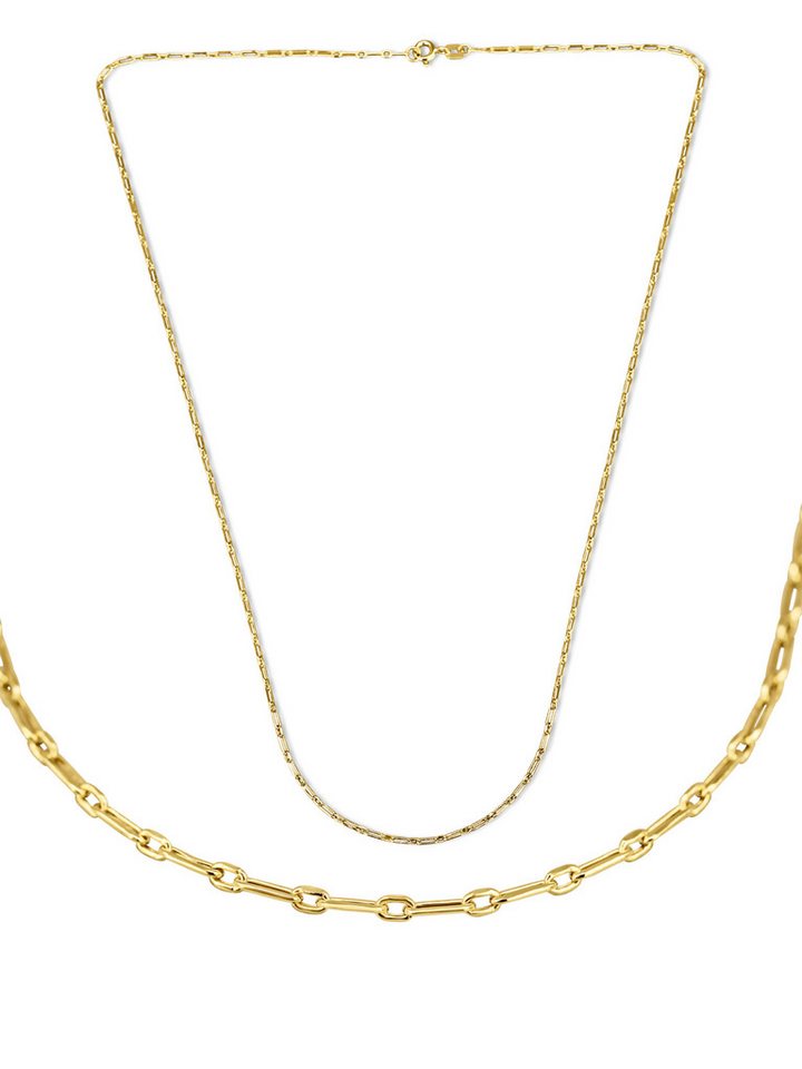 Antares Gold Goldkette Tina Kette 14K Gold – 50 cm, 1,5 mm, Hellgold, hochglanzpoliert, stabiler Federringverschluss, edle Schmuckbox von Antares Gold