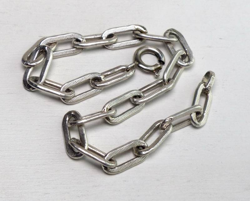 Fr. Binder Denmark 835Er Massiv Silber Paper Clip Armband Gliederarmband Modernist Modern Vintage Dänisch Skandinavisch Schmuck von AnteBellumTreasure