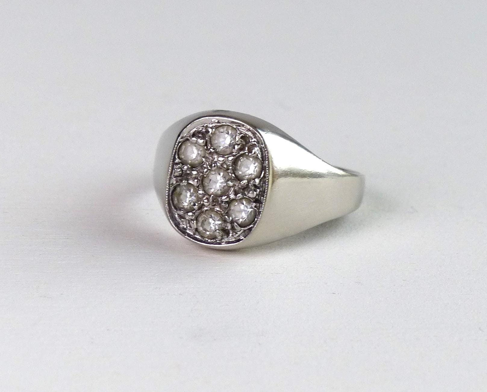 Vintage Mema 835Er Silber Ring Mit Klarem Kristall Gr. 5, 75 Siegelring Mid Century Modernist Schmuck Vintage Mema 835Er Silber Ring Mit Klarem Kristall Gr. 5, 75 Siegelring Mid Century Modernist Schmuck von AnteBellumTreasure