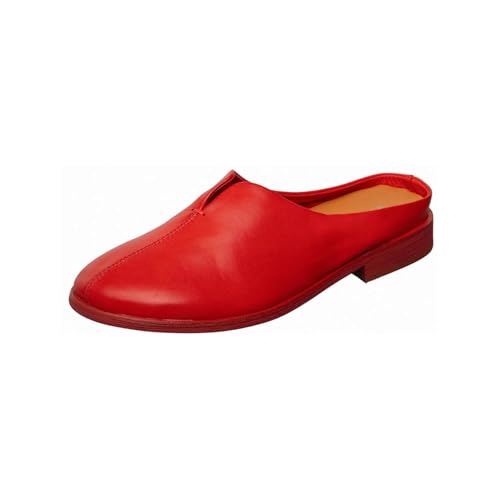 Antelope Damen Leder Closed-Toe Mule Slip On Flach Low Stacked Heel Leona Pantoletten, Rot/Ausflug, einfarbig (Getaway Solids), 8-8.5 von Antelope
