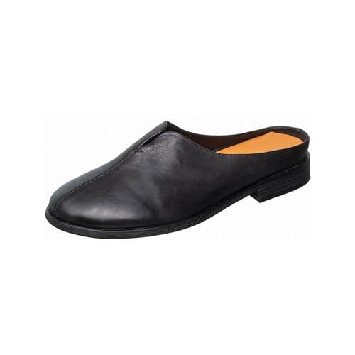 Antelope Damen Leder Closed-Toe Mule Slip On Flach Low Stacked Heel Leona Pantoletten, Schwarz, 5-5.5 von Antelope