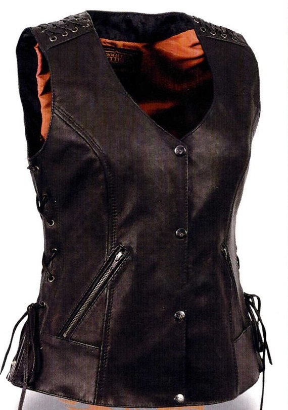 Damen Leder Weste - Spitze Zu Detail 4525 Damen Leder Weste - Spitze Zu Detail 4525 von AntelopeCreekLeather