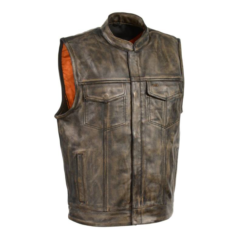 Herren Distressed Brown Club Weste von AntelopeCreekLeather