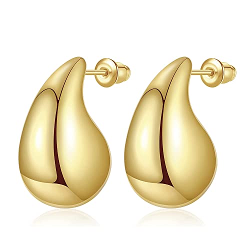 Anten Pink 18K Ohrringe Gold, Leichte Waterdrop Open Hoops Goldene Ohrringe Damen, Hypoallergen Schmuck Geschenke für Frauen Damen Mädchen Anten Pink 18K Ohrringe Gold, Leichte Waterdrop Open Hoops Goldene Ohrringe Damen, Hypoallergen Schmuck Geschenke für Frauen Damen Mädchen von Anten Pink