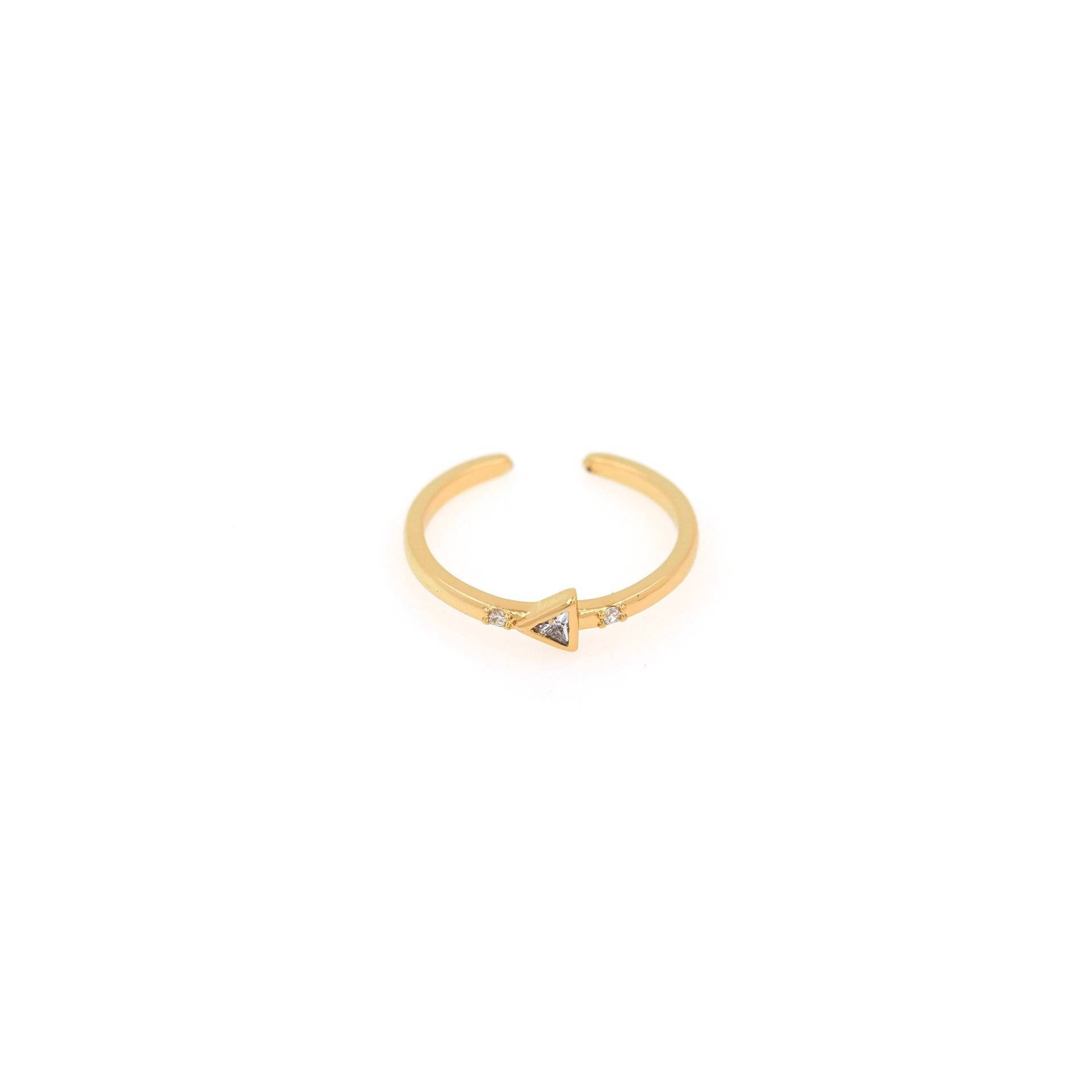 18K Gold Filled Pfeil Goldringe, Micro Paved Zirkon Offene Ringe, Verstellbare Minimalist Mode Damen Ringe von Antholny