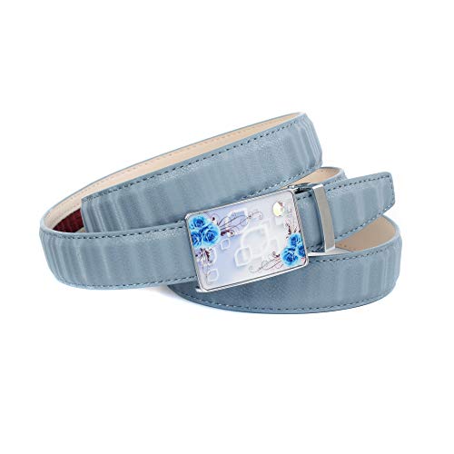 Anthoni Crown Damen Ledergürtel Gürtel, Himmelblau, 105 von Anthoni Crown