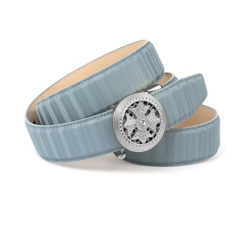 Anthoni Crown Damen Ledergürtel in 3D-Design 1RR3D85 Gürtel, Himmelblau, 85 von Anthoni Crown