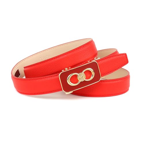 Anthoni Crown Damen Schmaler Raster Automatik 4RXT6025 Gürtel, Rot, 85 von Anthoni Crown