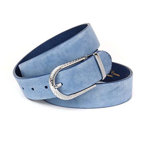 Anthoni Crown Damen leren riem G rtel, Hellblau, 85 EU von Anthoni Crown